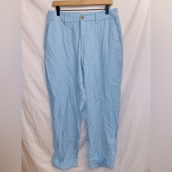A New Day Blue High Waisted Stretch Waist Straight Leg Pants size 14 - Picture 1 of 6